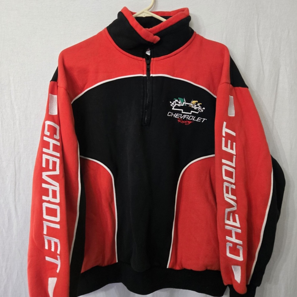 Chevrolet Racing Champions NASCAR Pullover Sweatshirt Mens M‎ Embroidered Chevy